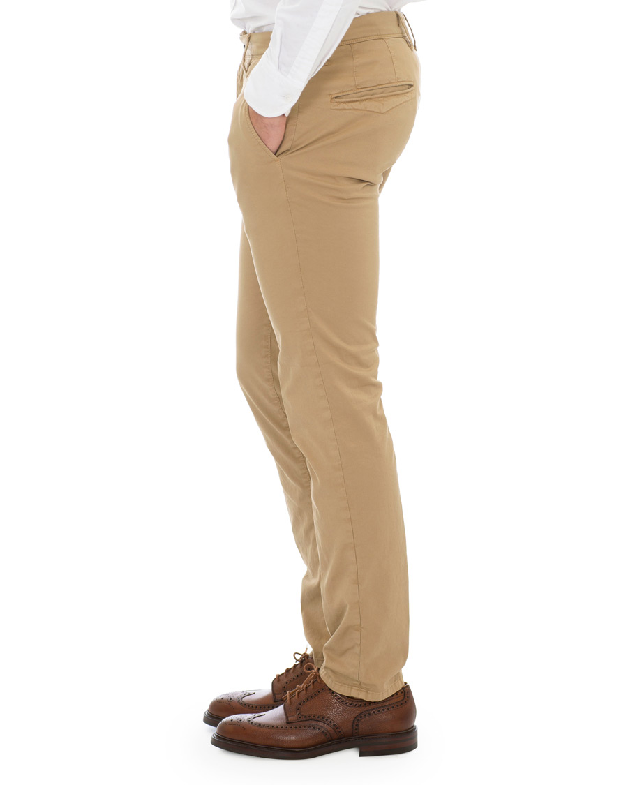 Herre | Bukser | Incotex | Slim Fit Stretch Slacks Khaki