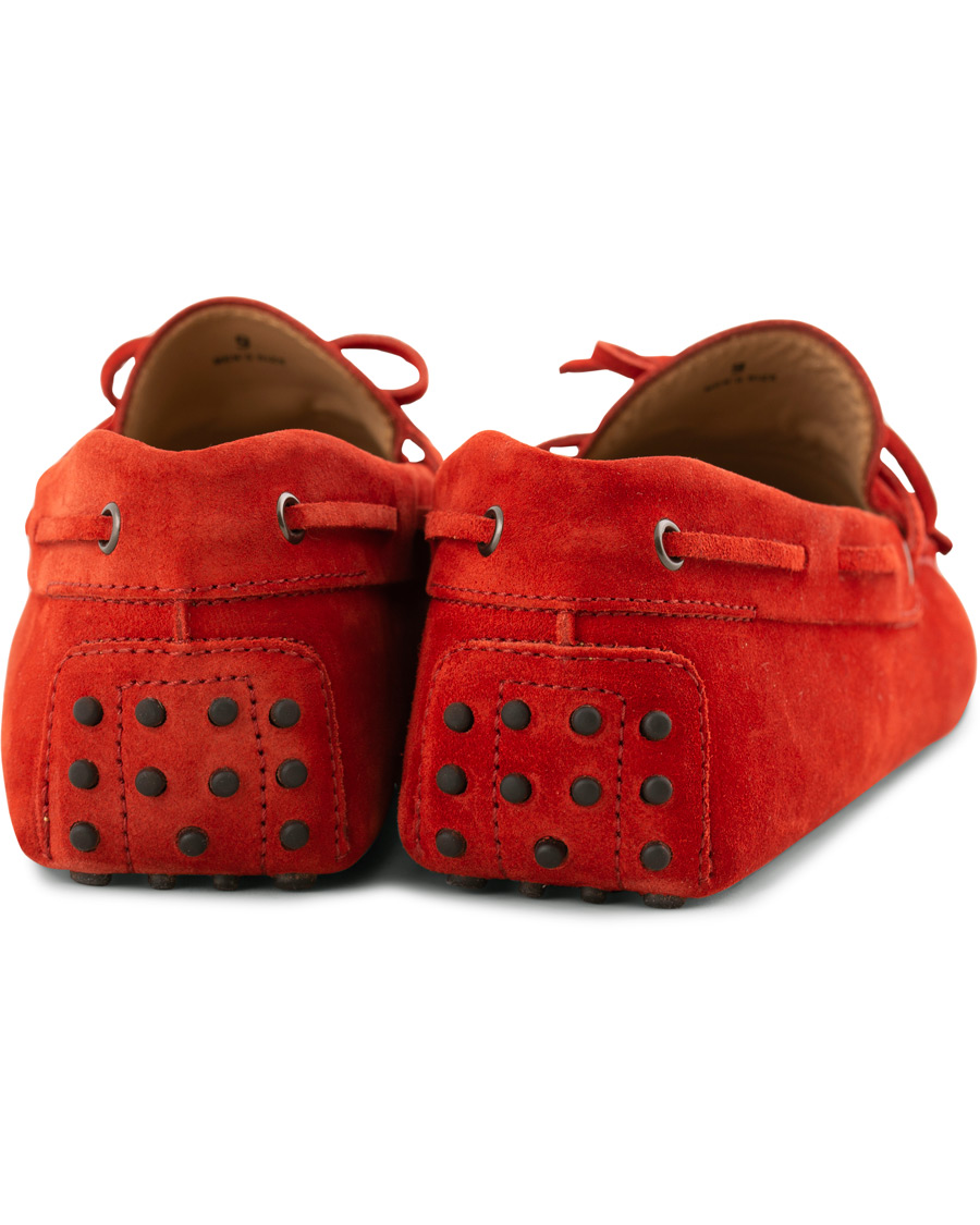 Herre | Tod's Laccetto Gommino Carshoe Red Suede | Tod's | Laccetto Gommino Carshoe Red Suede