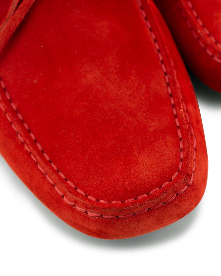 Herre | Tod's Laccetto Gommino Carshoe Red Suede | Tod's | Laccetto Gommino Carshoe Red Suede