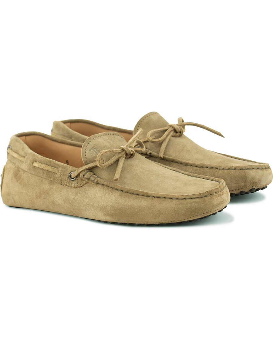 Herre | Tod's Laccetto Gommino Carshoe Olive Suede | Tod's | Laccetto Gommino Carshoe Olive Suede