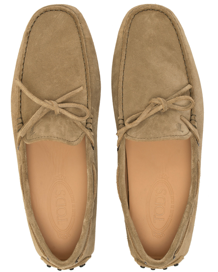 Herre | Tod's Laccetto Gommino Carshoe Olive Suede | Tod's | Laccetto Gommino Carshoe Olive Suede