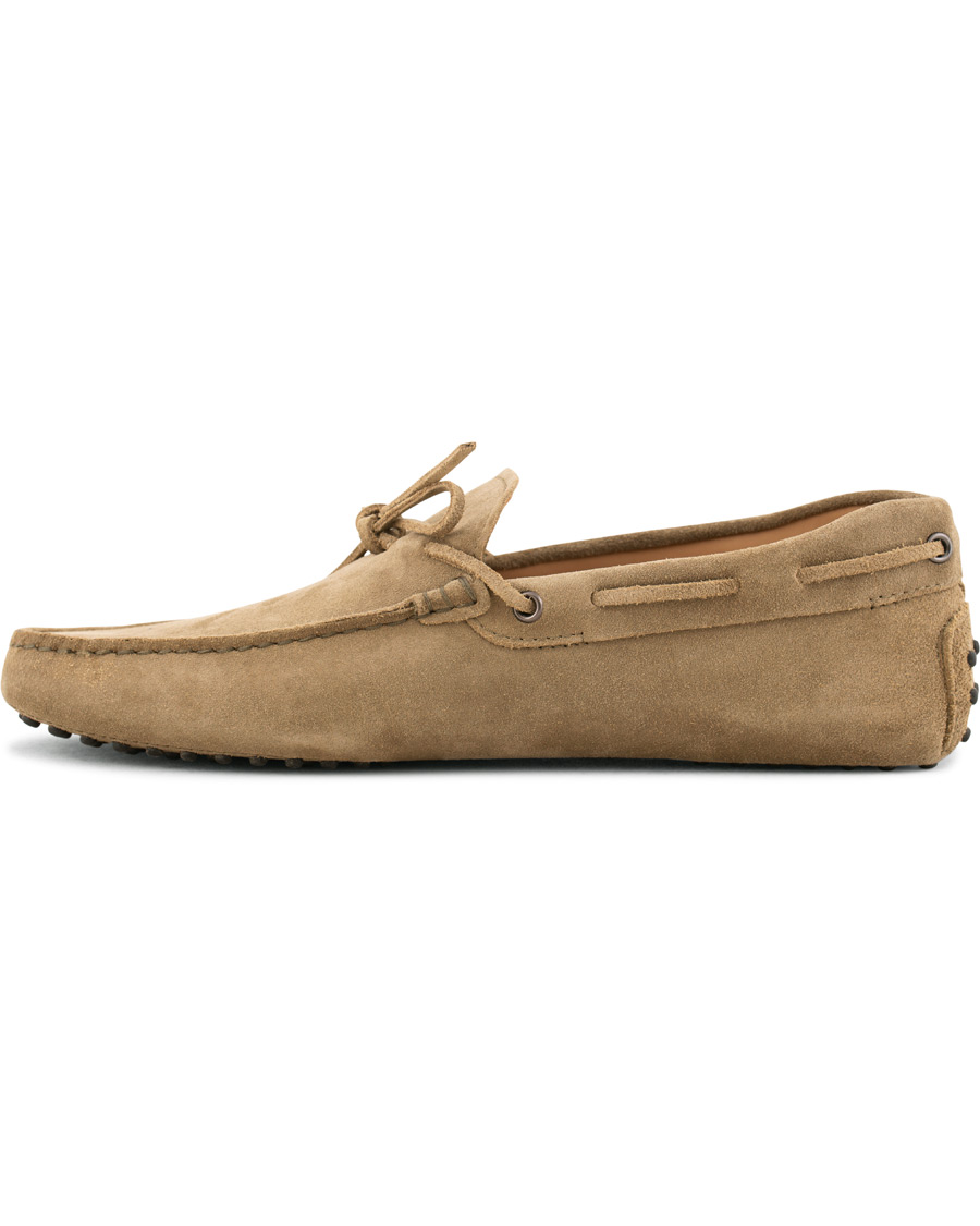 Herre | Tod's Laccetto Gommino Carshoe Olive Suede | Tod's | Laccetto Gommino Carshoe Olive Suede