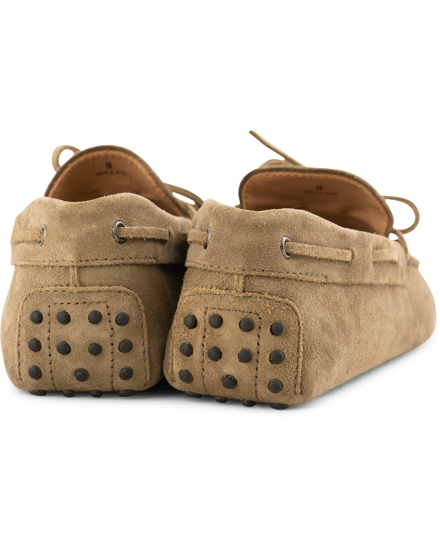 Herre | Tod's Laccetto Gommino Carshoe Olive Suede | Tod's | Laccetto Gommino Carshoe Olive Suede