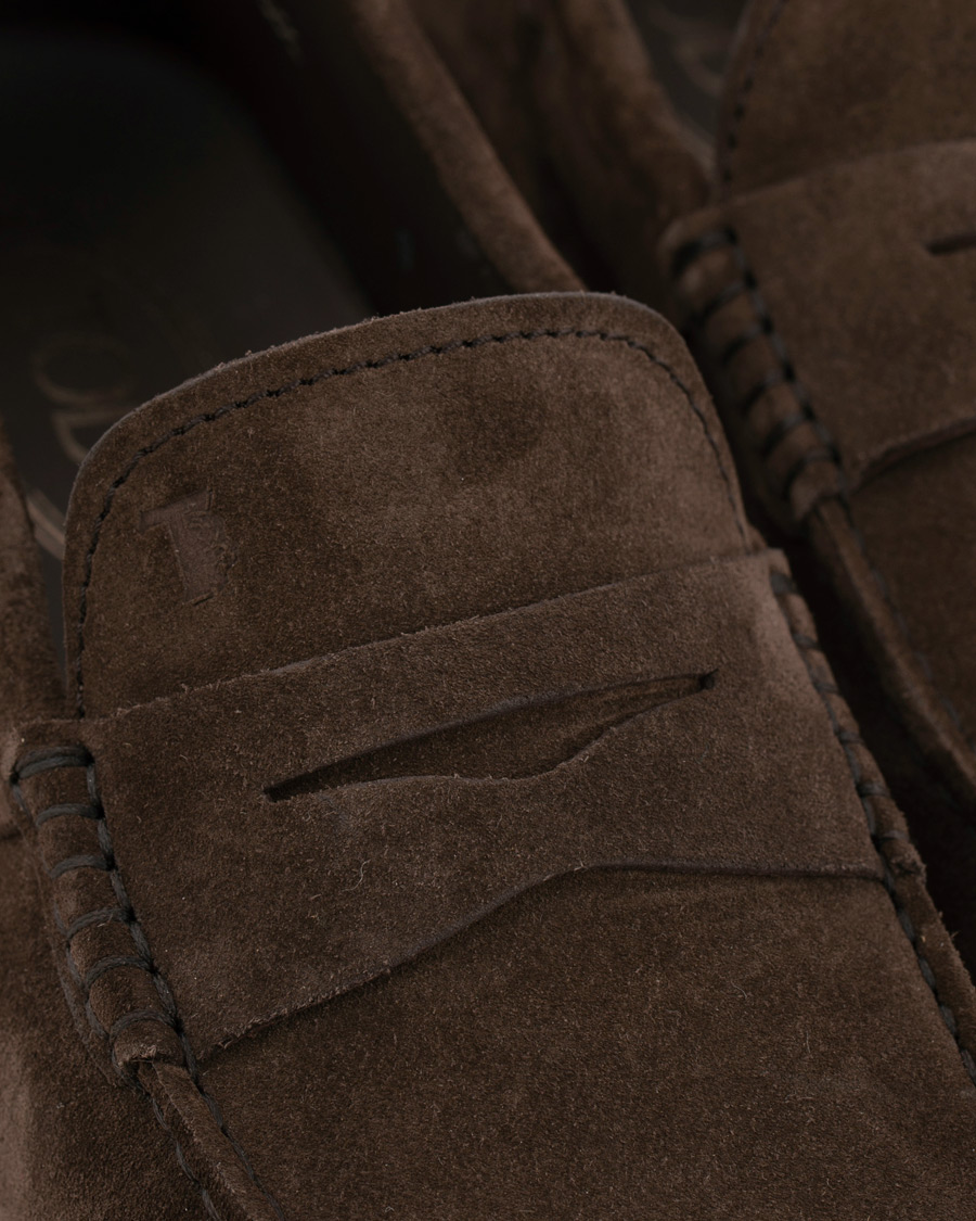 Herre | Tod's City Gommino Loafer Dark Brown Suede | Tod's | City Gommino Loafer Dark Brown Suede
