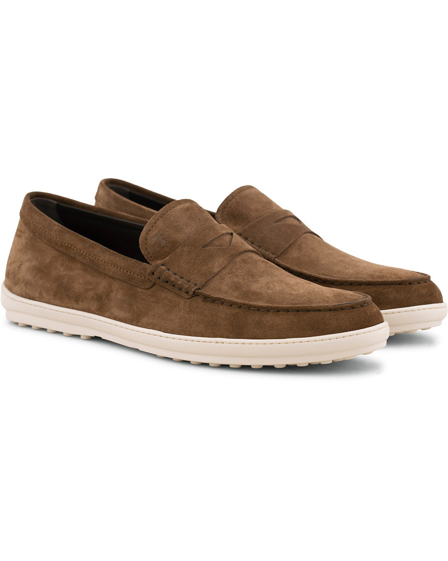 Herre | Tod's Moccassino Gomma Pennyloafer Tobacco Suede | Tod's | Moccassino Gomma Pennyloafer Tobacco Suede