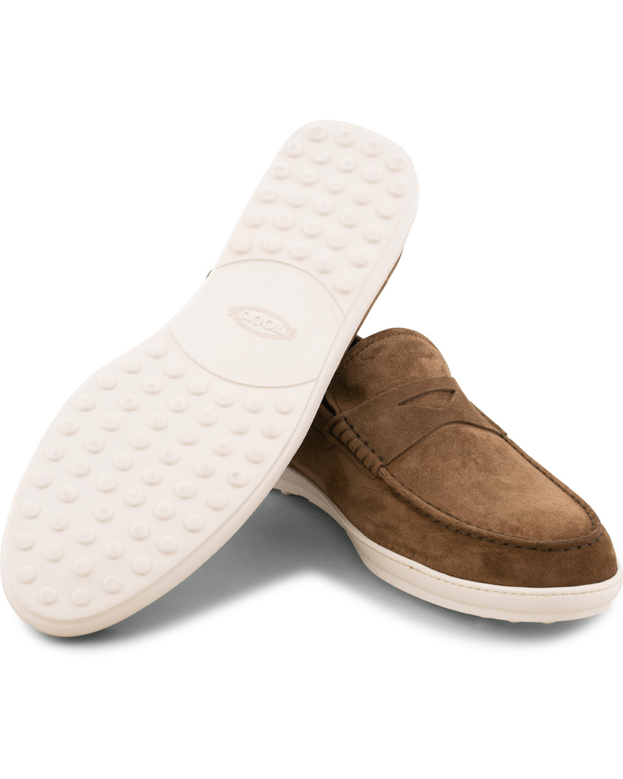 Herre | Tod's Moccassino Gomma Pennyloafer Tobacco Suede | Tod's | Moccassino Gomma Pennyloafer Tobacco Suede