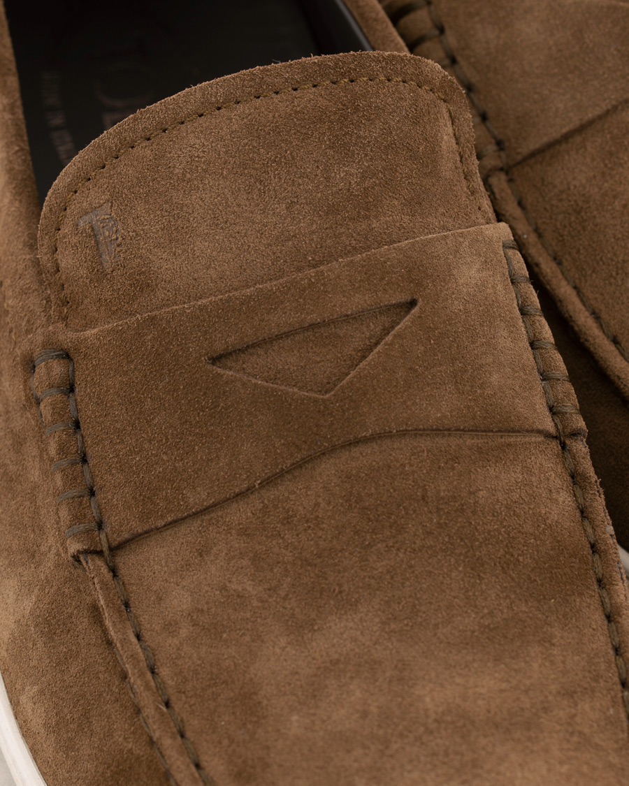 Herre | Tod's Moccassino Gomma Pennyloafer Tobacco Suede | Tod's | Moccassino Gomma Pennyloafer Tobacco Suede