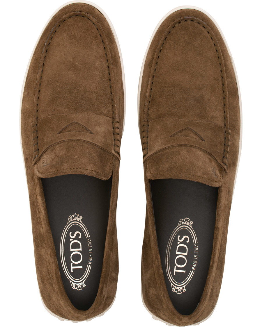 Herre | Tod's Moccassino Gomma Pennyloafer Tobacco Suede | Tod's | Moccassino Gomma Pennyloafer Tobacco Suede
