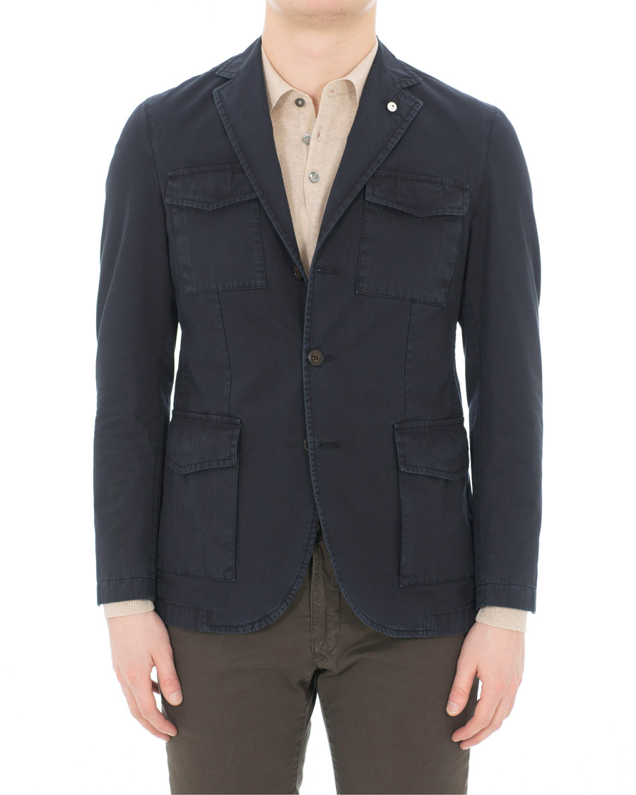 Herre | Dressjakker | L.B.M. 1911 | Cotton Safari Blazer Navy