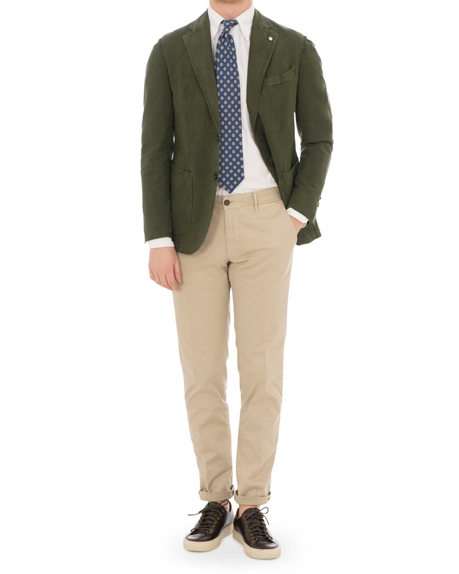 Herre | Dressjakker | L.B.M. 1911 | Jack Regular Fit Linen Blazer Military Green