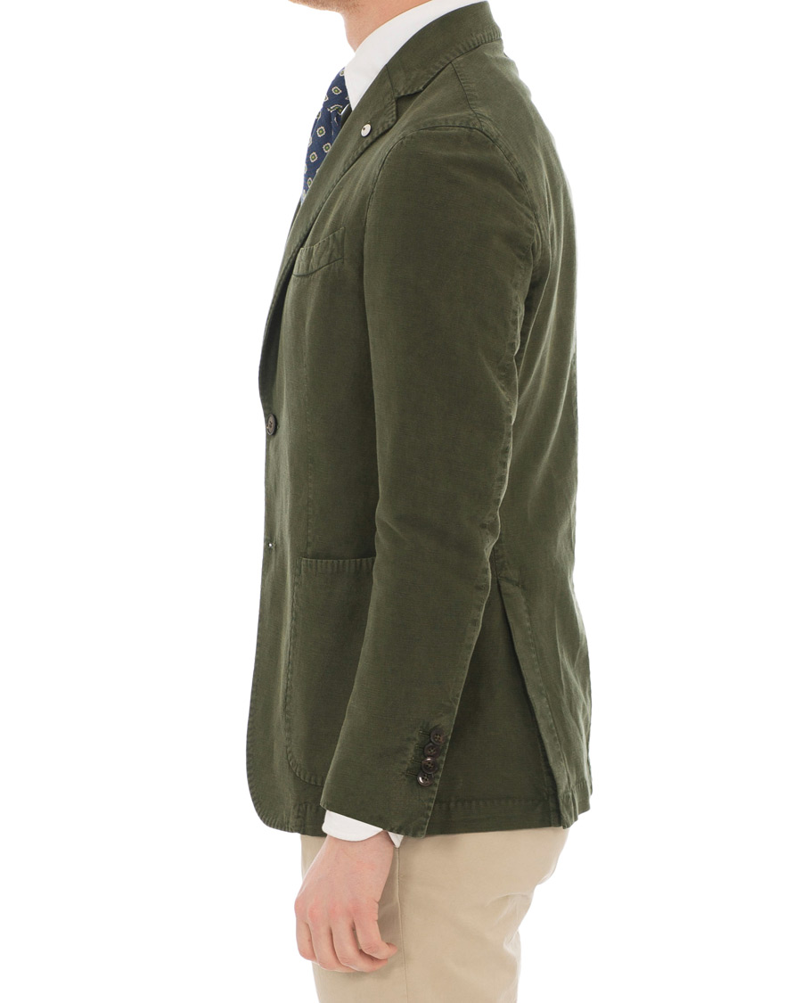 Herre | Dressjakker | L.B.M. 1911 | Jack Regular Fit Linen Blazer Military Green