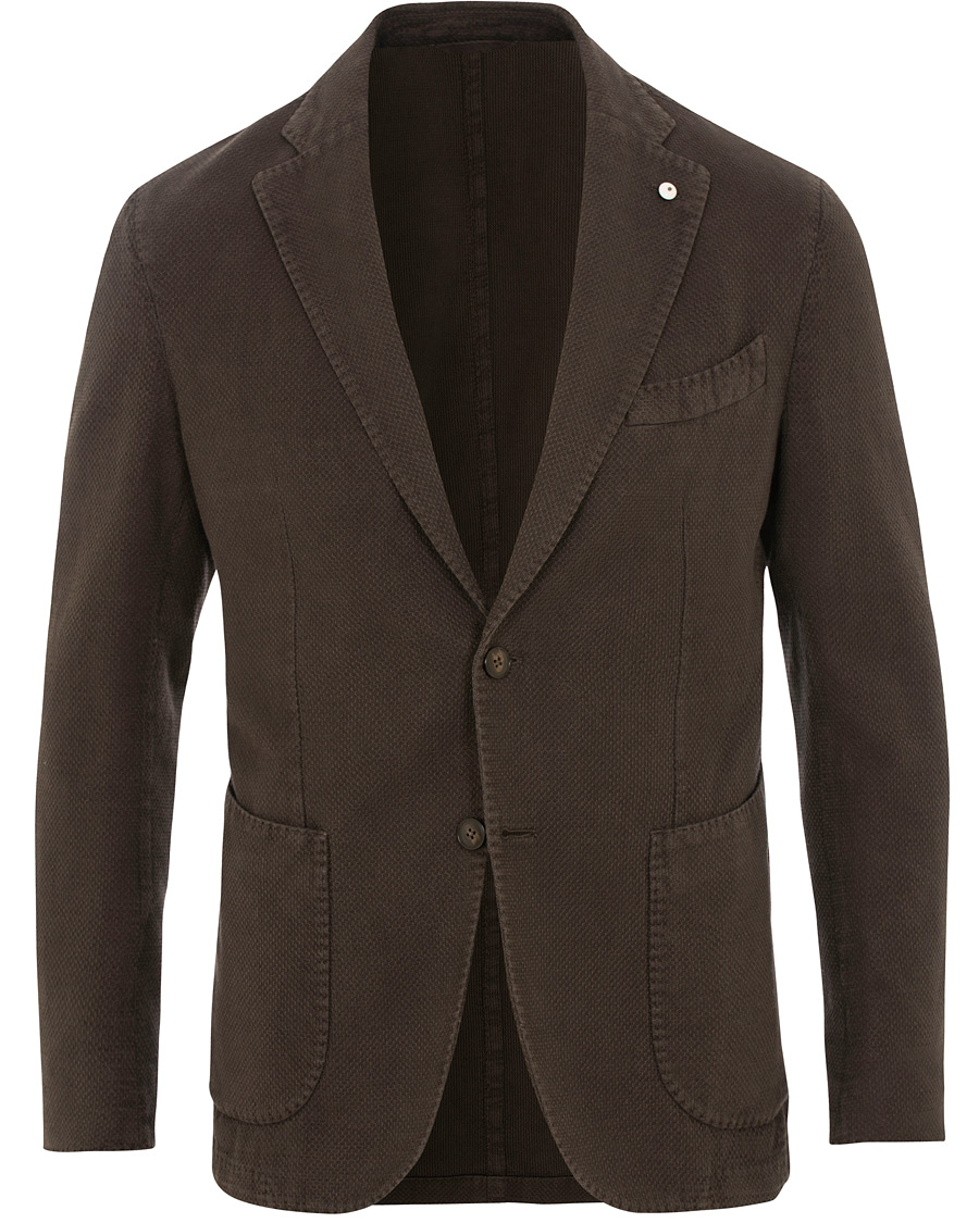 Herre | Dressjakker | L.B.M. 1911 | Jack Regular Fit Structured Linen Blazer Dark Brown