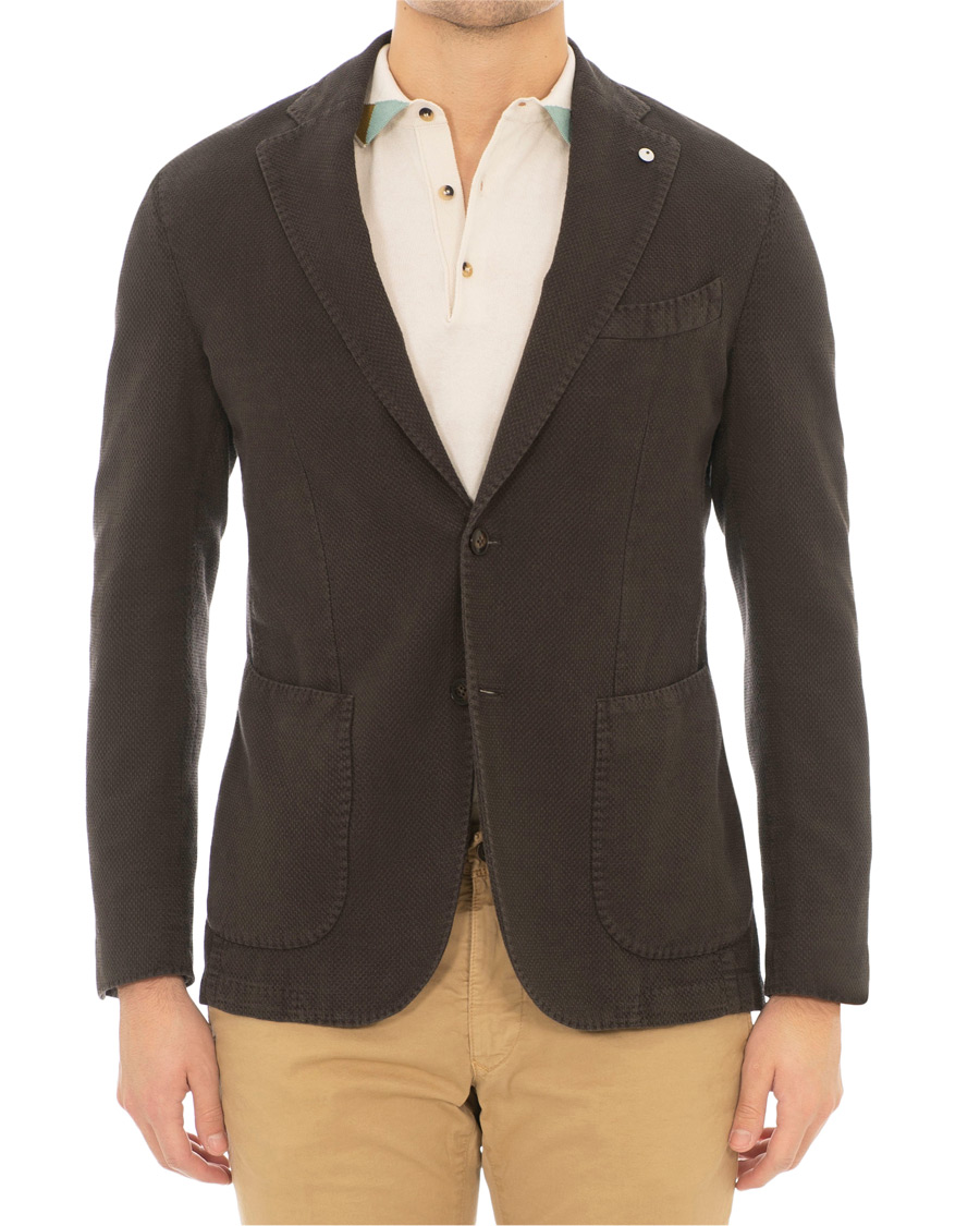 Herre | Dressjakker | L.B.M. 1911 | Jack Regular Fit Structured Linen Blazer Dark Brown