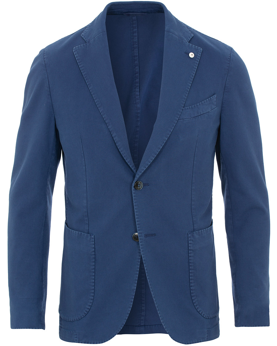 Herre | Dressjakker | L.B.M. 1911 | Jack Slim Fit Cotton Stretch Structured Blazer Dark Blue