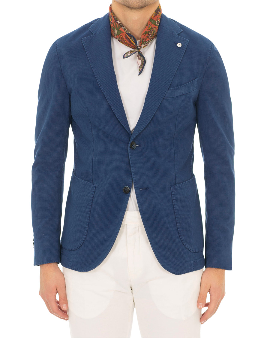 Herre | Dressjakker | L.B.M. 1911 | Jack Slim Fit Cotton Stretch Structured Blazer Dark Blue