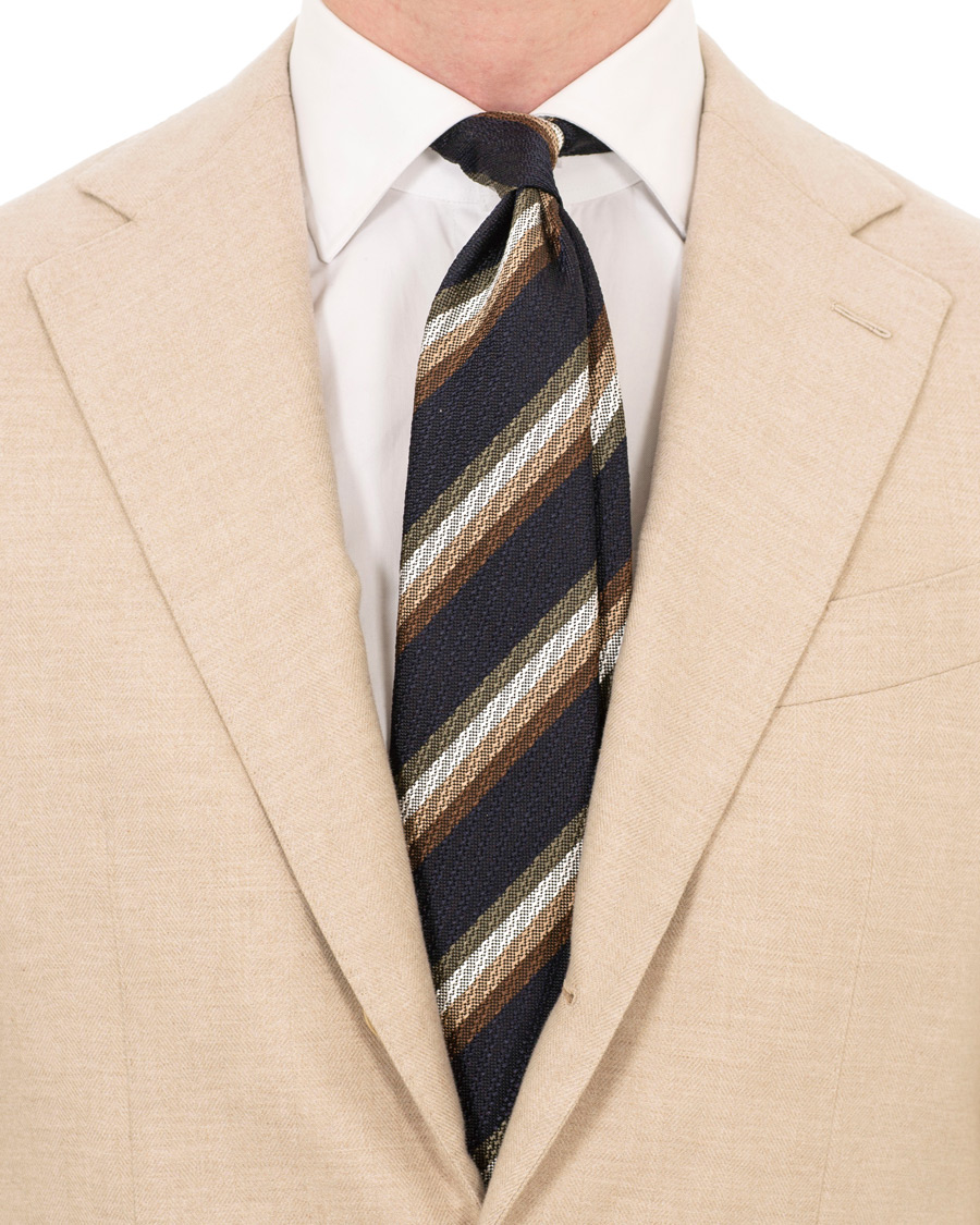 Herre | Drake's Hand Rolled Silk 8 cm Tie Navy | Drake's | Hand Rolled Silk 8 cm Tie Navy