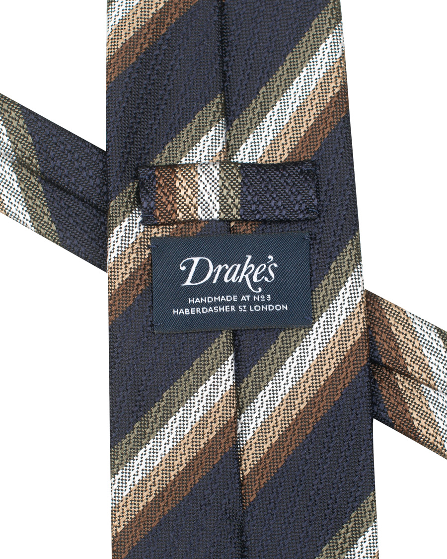 Herre | Drake's Hand Rolled Silk 8 cm Tie Navy | Drake's | Hand Rolled Silk 8 cm Tie Navy