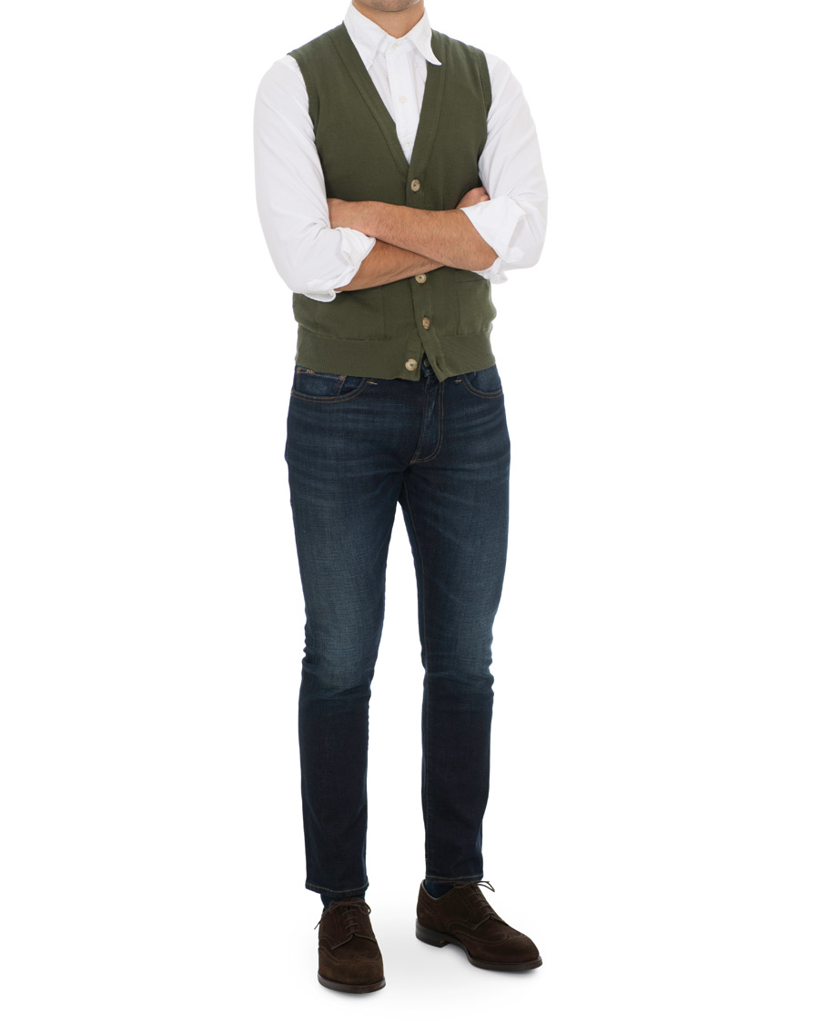 Herre | Gensere | Drake's | Cotton Slipover Green