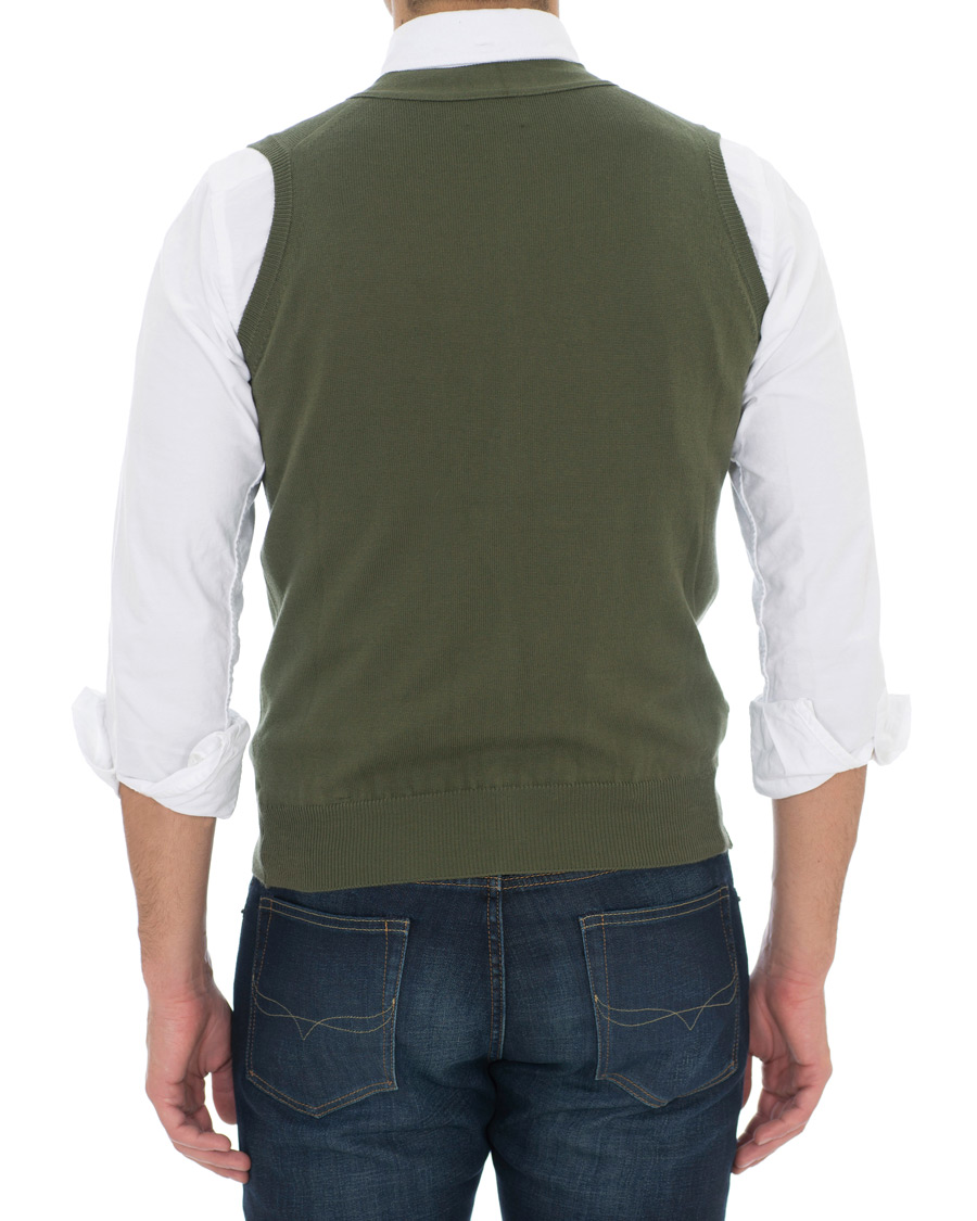 Herre | Gensere | Drake's | Cotton Slipover Green