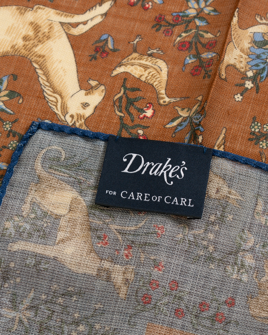 Herre | Drake's MTO Pocket Square Navy | Drake's | MTO Pocket Square Navy