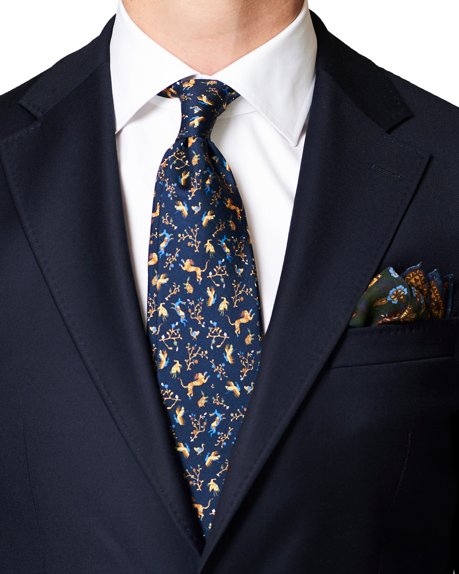 Herre | Drake's MTO Pocket Square Green | Drake's | MTO Pocket Square Green