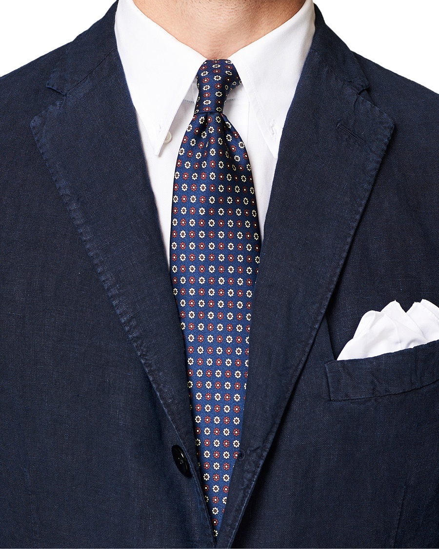 Herre |  | Drake's | MTO Silk 8 cm Tie Navy