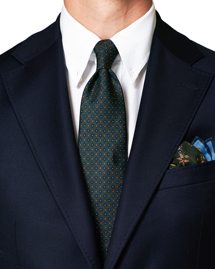 Herre | Drake's MTO Silk 8 cm Tie Green | Drake's | MTO Silk 8 cm Tie Green