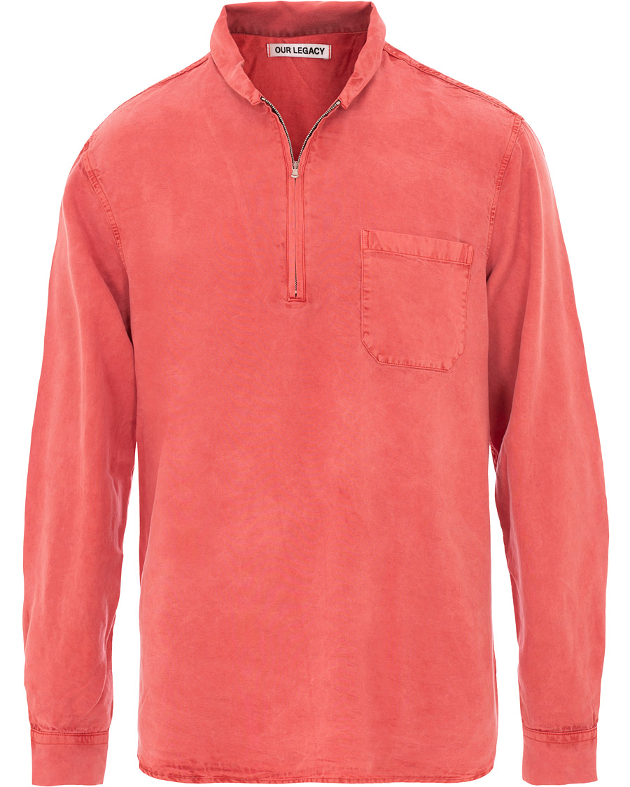 Herre | Skjorter | Our Legacy | Shawl Zip Shirt Clear Red