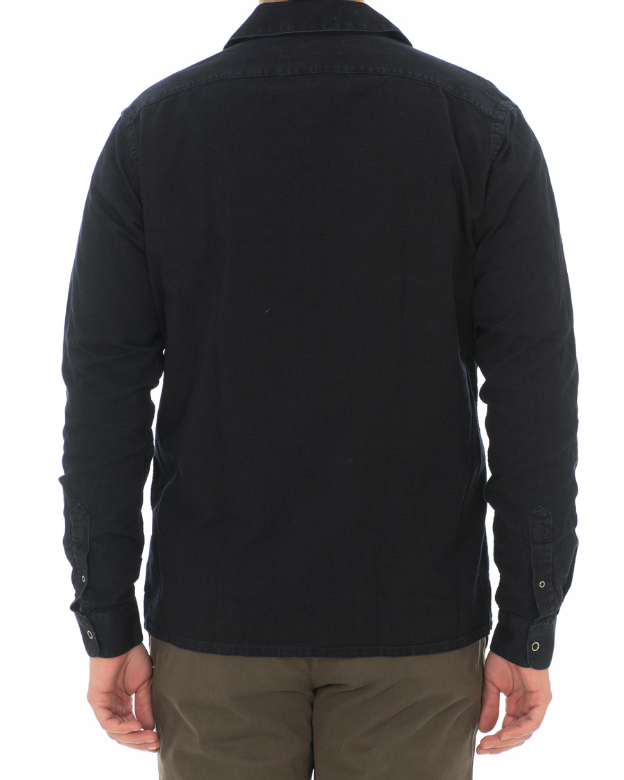 Herre | Skjorter | Schnayderman?s | Schnayderman's Cotton Shirt Zip Jacket Dark Blue