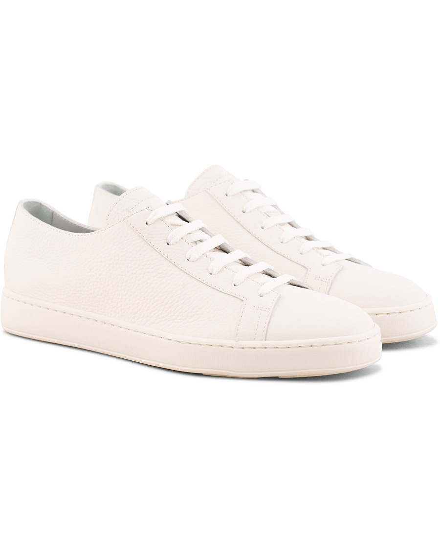 Herre | Santoni Cleanic Sneaker White Calf | Santoni | Cleanic Sneaker White Calf