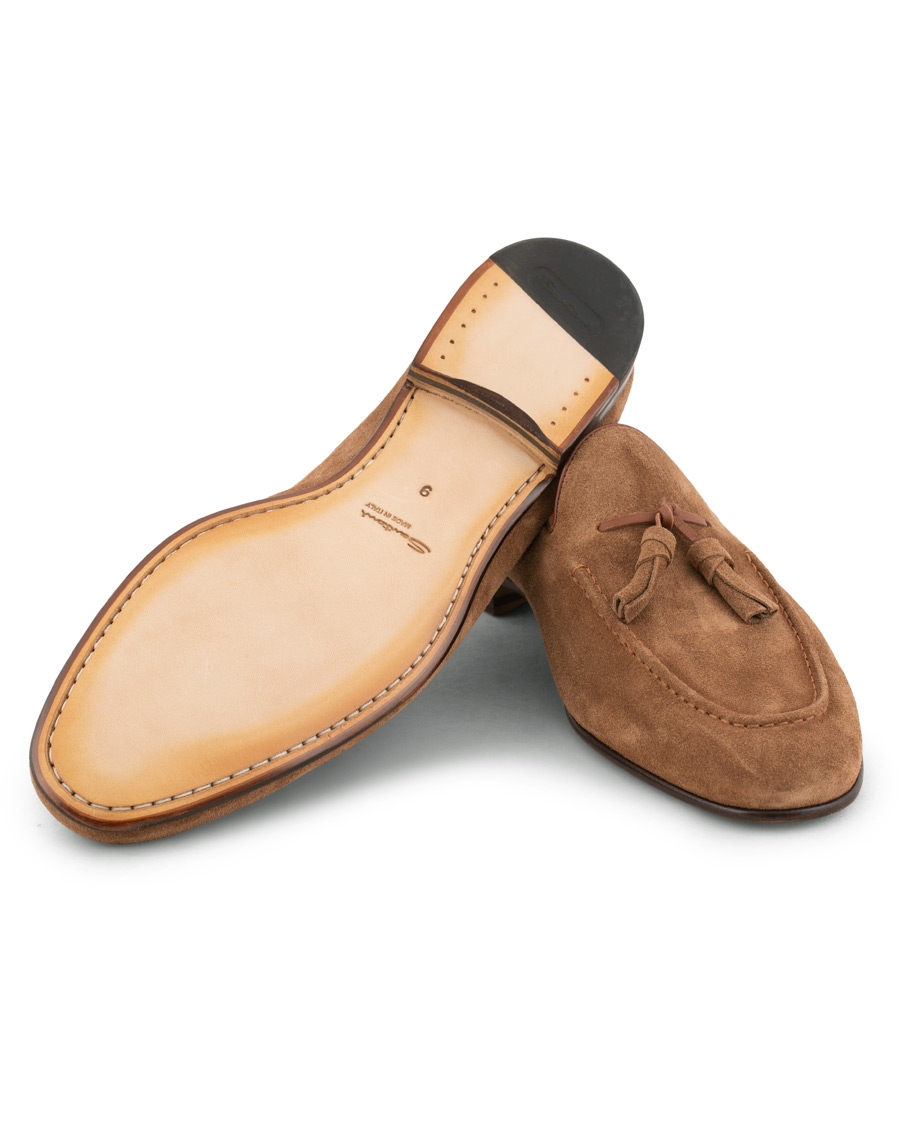 Herre | Santoni Carlos Tassel Loafer Snuff Suede | Santoni | Carlos Tassel Loafer Snuff Suede
