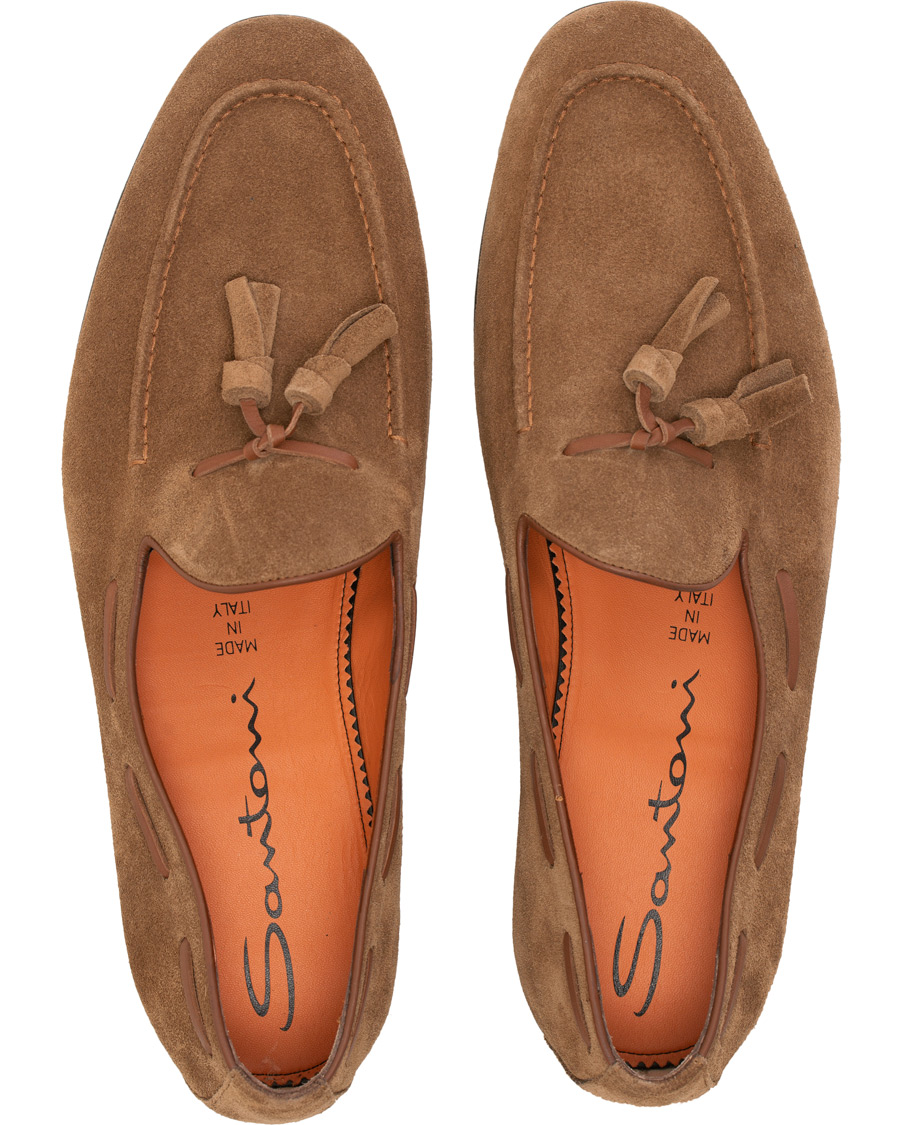 Herre | Santoni Carlos Tassel Loafer Snuff Suede | Santoni | Carlos Tassel Loafer Snuff Suede