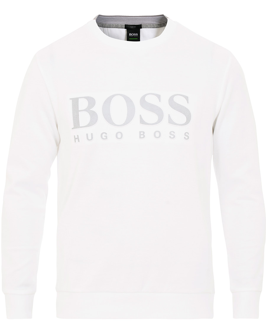 Herre | Gensere | BOSS GREEN | BOSS Athleisure Salbo Crew Neck Sweatshirt White