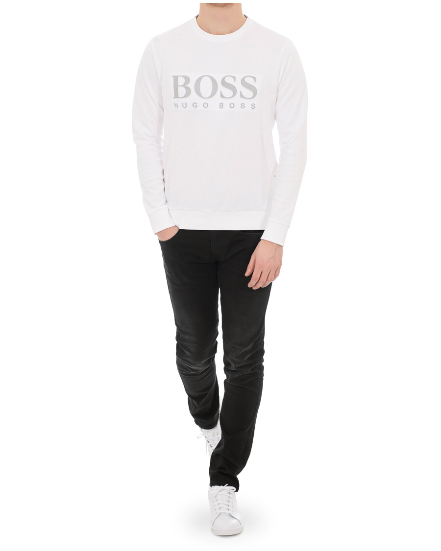 Herre | Gensere | BOSS GREEN | BOSS Athleisure Salbo Crew Neck Sweatshirt White