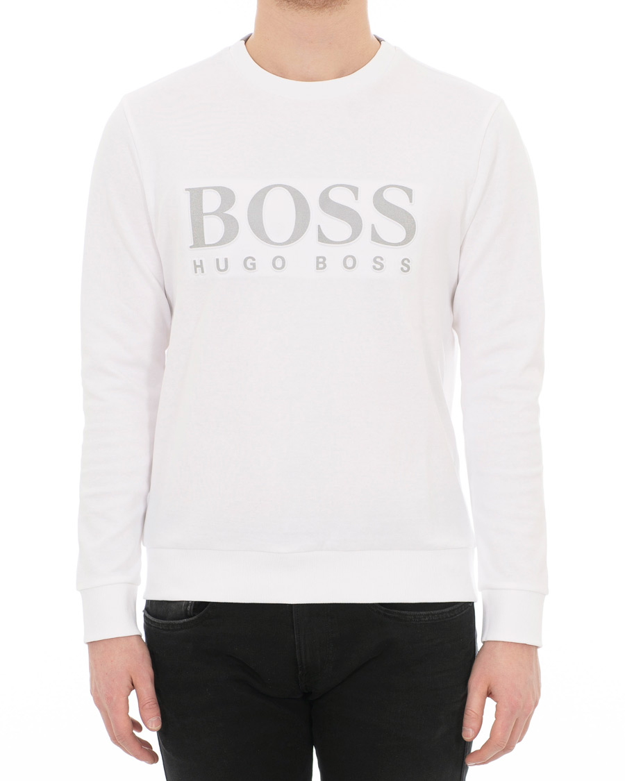 Herre | Gensere | BOSS GREEN | BOSS Athleisure Salbo Crew Neck Sweatshirt White