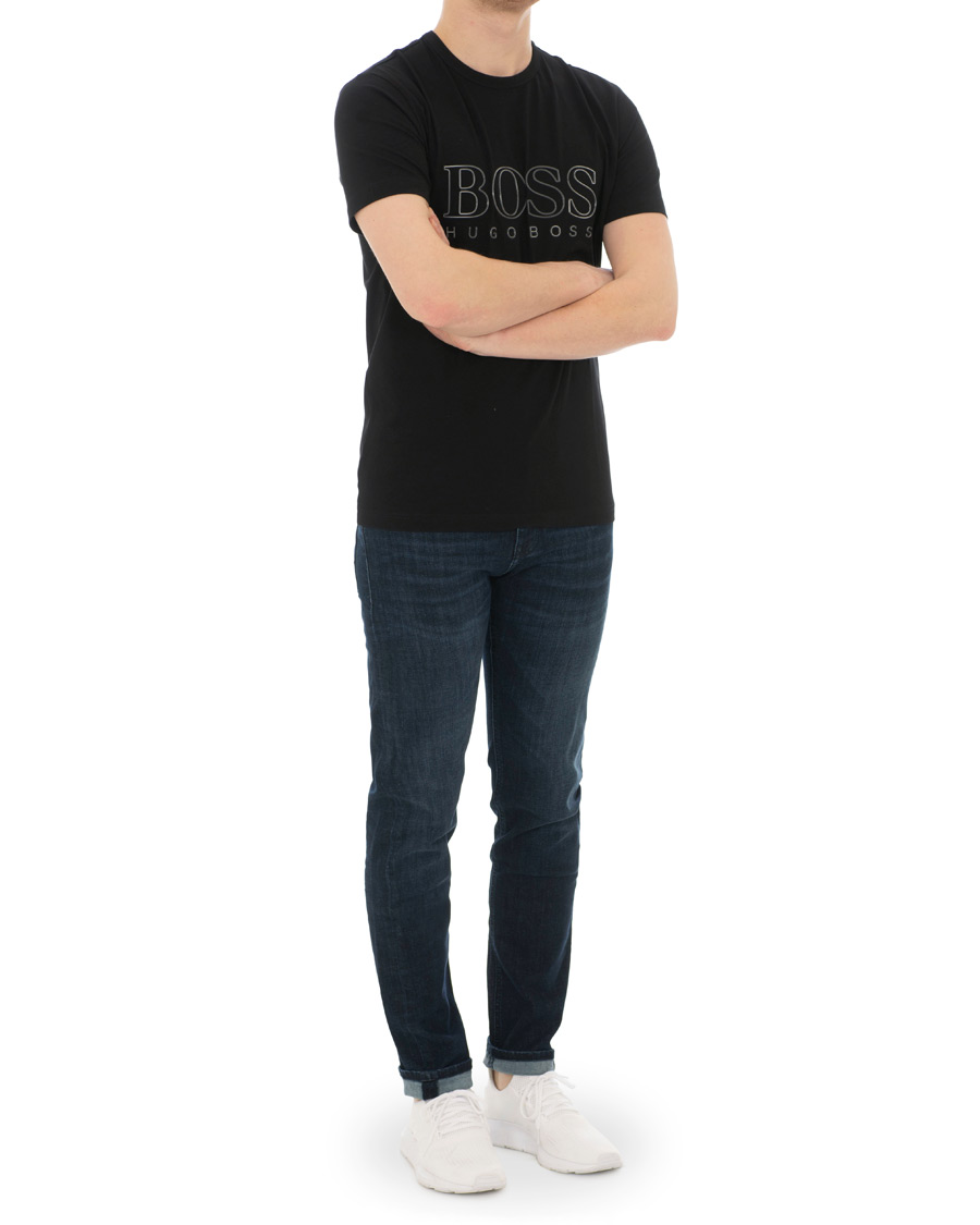 Herre | T-Shirts | BOSS GREEN | BOSS Athleisure Tee Logo Crew Neck Black