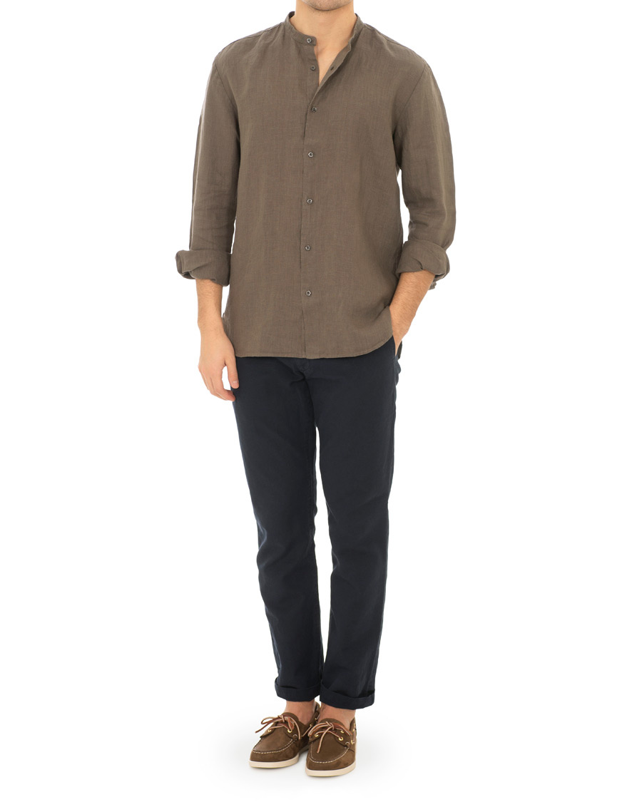 Herre | Skjorter | HUGO | Edyson Grandad Collar Shirt Medium Brown