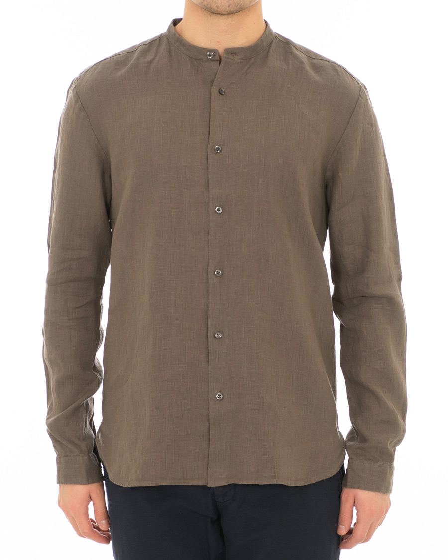 Herre | Skjorter | HUGO | Edyson Grandad Collar Shirt Medium Brown
