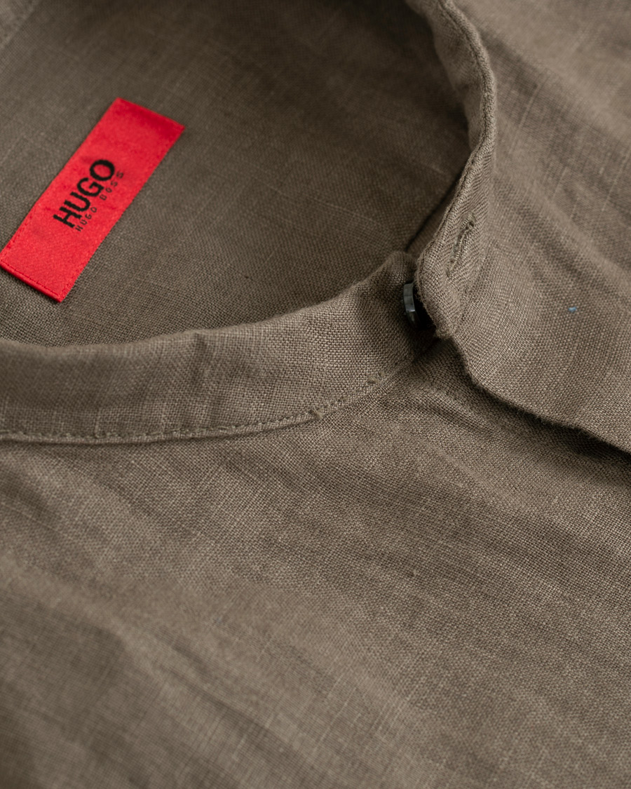 Herre | Skjorter | HUGO | Edyson Grandad Collar Shirt Medium Brown
