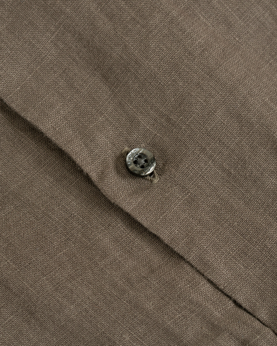Herre | Skjorter | HUGO | Edyson Grandad Collar Shirt Medium Brown
