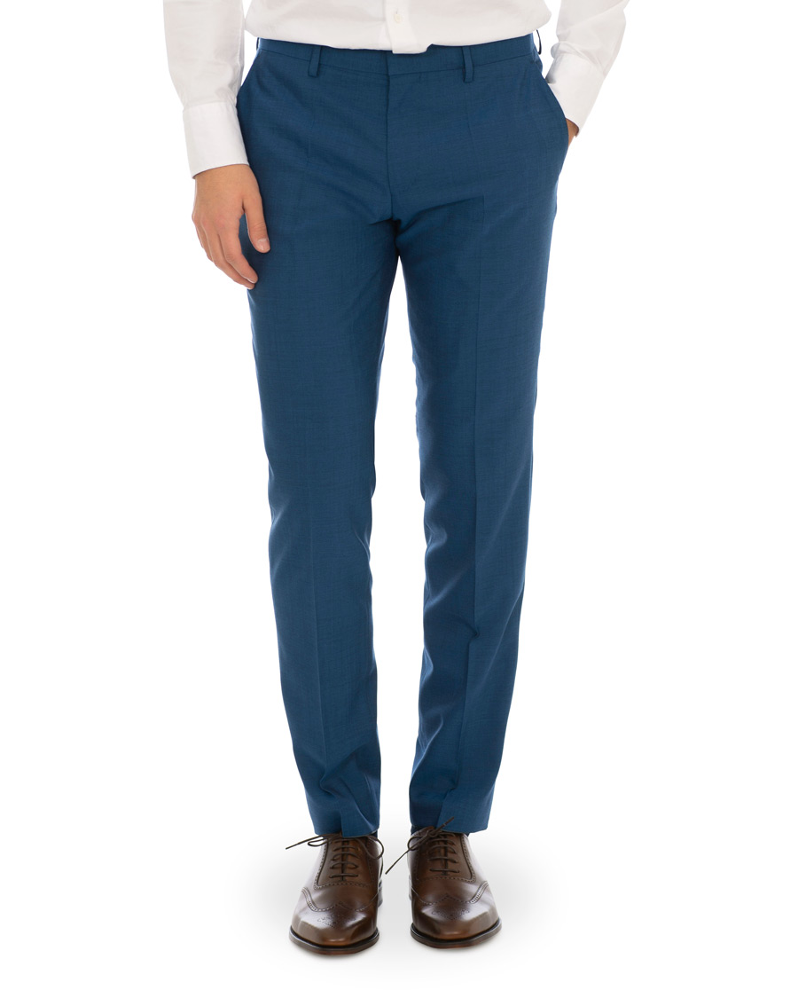 Herre | Dresser | BOSS BLACK | BOSS Huge/Genius Stretch Wool Suit Blue
