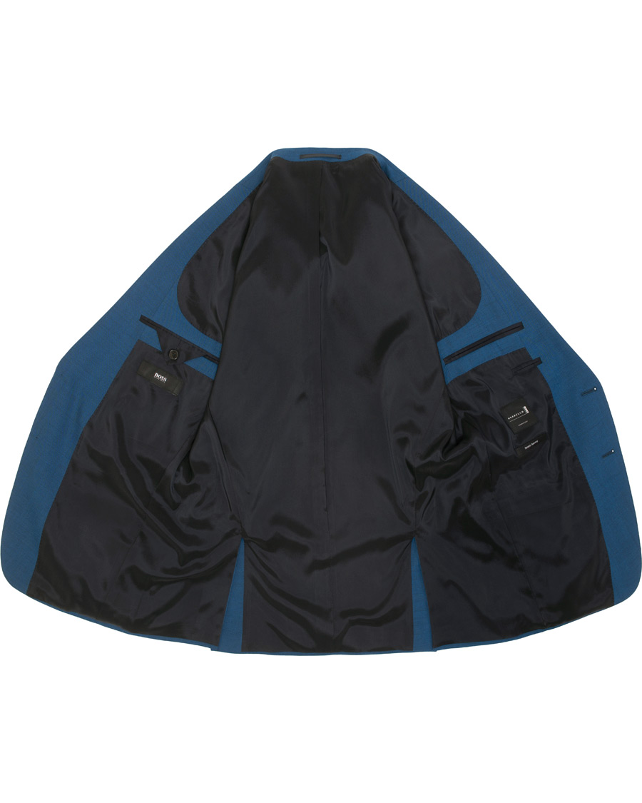 Herre | Dresser | BOSS BLACK | BOSS Huge/Genius Stretch Wool Suit Blue
