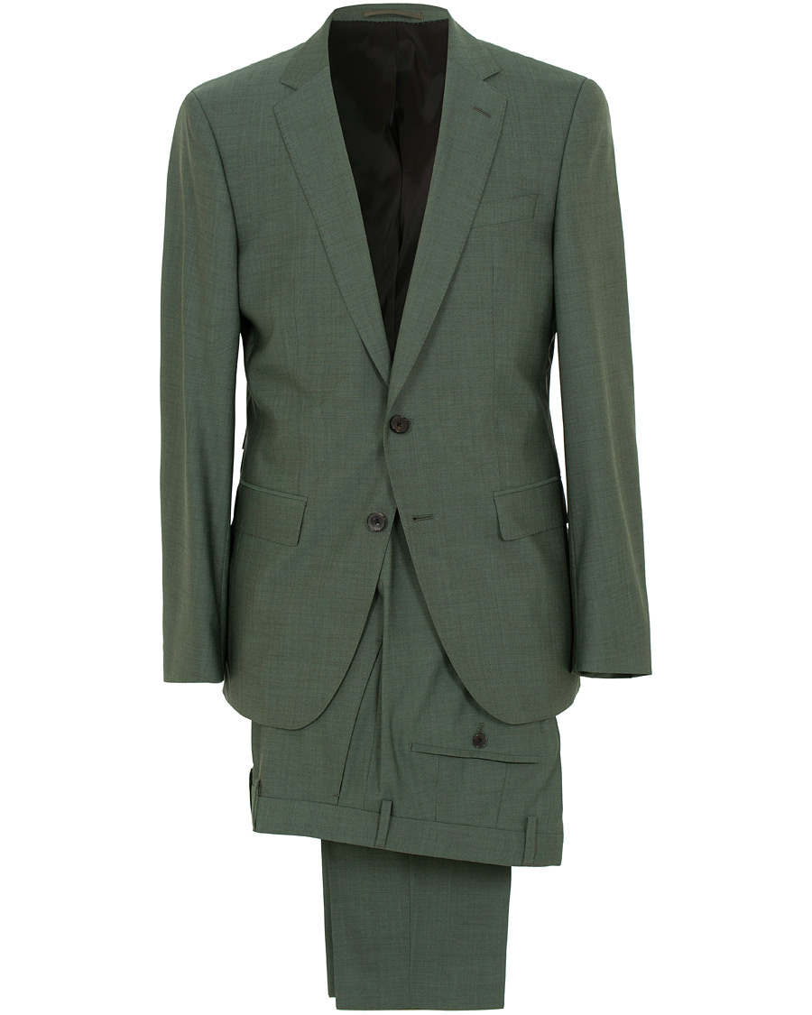 Herre | Dresser | BOSS BLACK | BOSS Huge/Genius Stretch Wool Suit Green