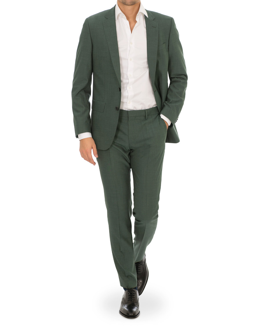 Herre | Dresser | BOSS BLACK | BOSS Huge/Genius Stretch Wool Suit Green