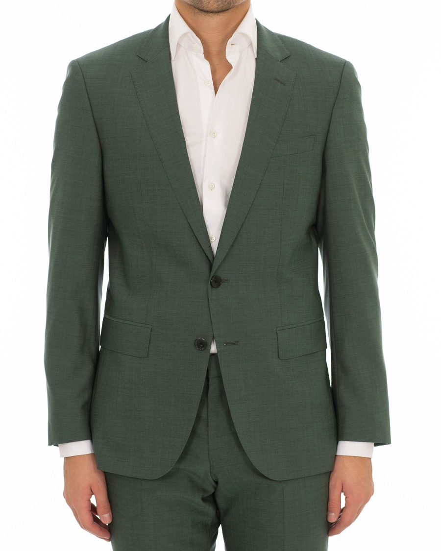 Herre | Dresser | BOSS BLACK | BOSS Huge/Genius Stretch Wool Suit Green