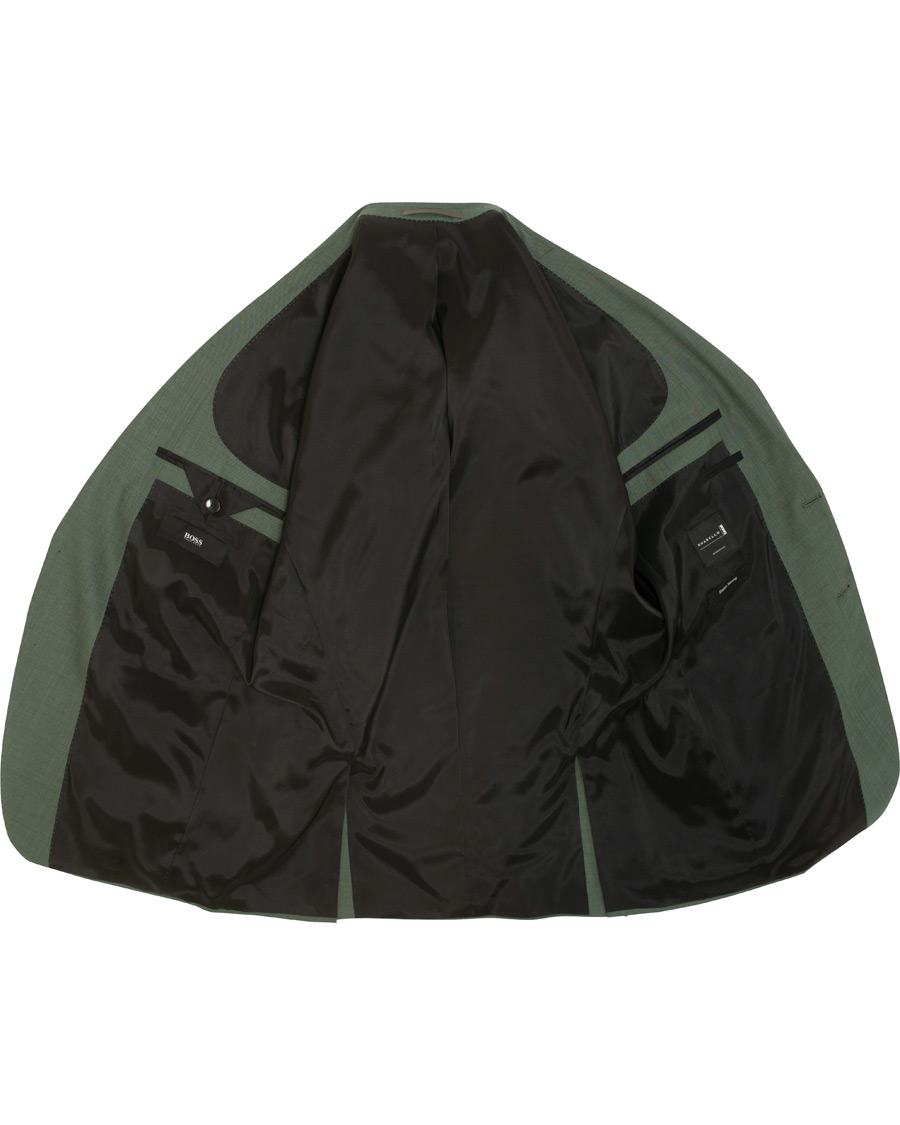 Herre | Dresser | BOSS BLACK | BOSS Huge/Genius Stretch Wool Suit Green