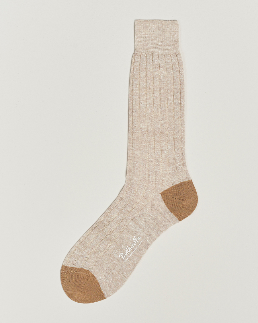 Herre |  | Pantherella | Hamada Linen/Cotton/Nylon Sock Beige