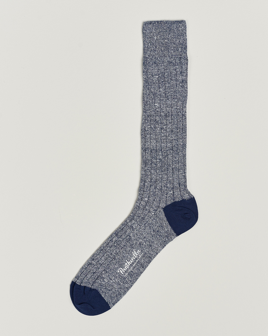 Herre | Undertøy | Pantherella | Hamada Linen/Cotton/Nylon Sock Indigo