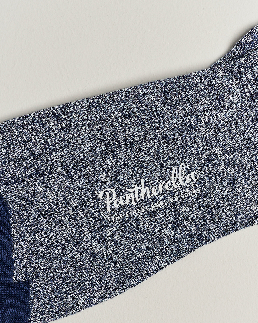 Herre | Pantherella | Pantherella | Hamada Linen/Cotton/Nylon Sock Indigo