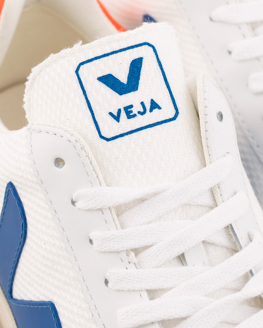 Herre | Veja V-12 Mesh Sneaker White/Indigo/Orange/Flou | Veja | V-12 Mesh Sneaker White/Indigo/Orange/Flou